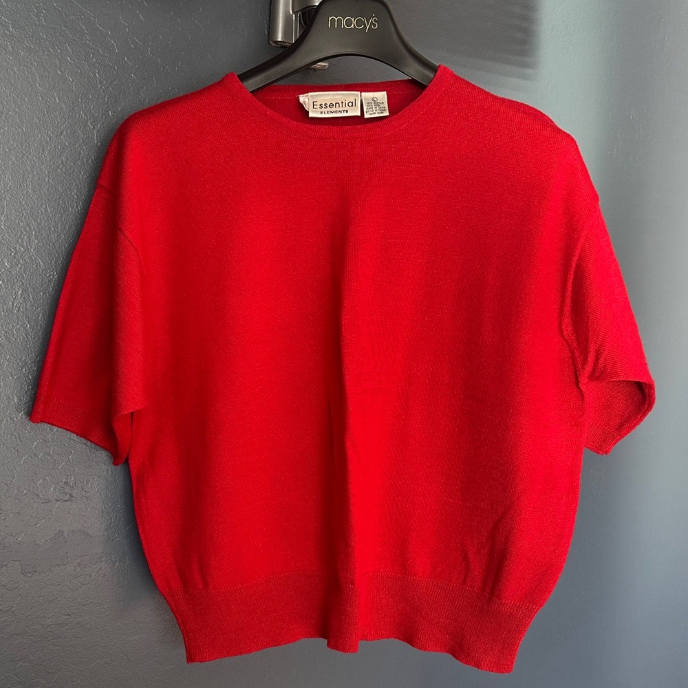 Essentials vintage Bold Red Crewneck Sweater for women